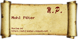 Mohl Péter névjegykártya