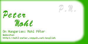 peter mohl business card